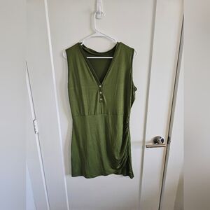 Army Green v-neck Cami Dress Mini L